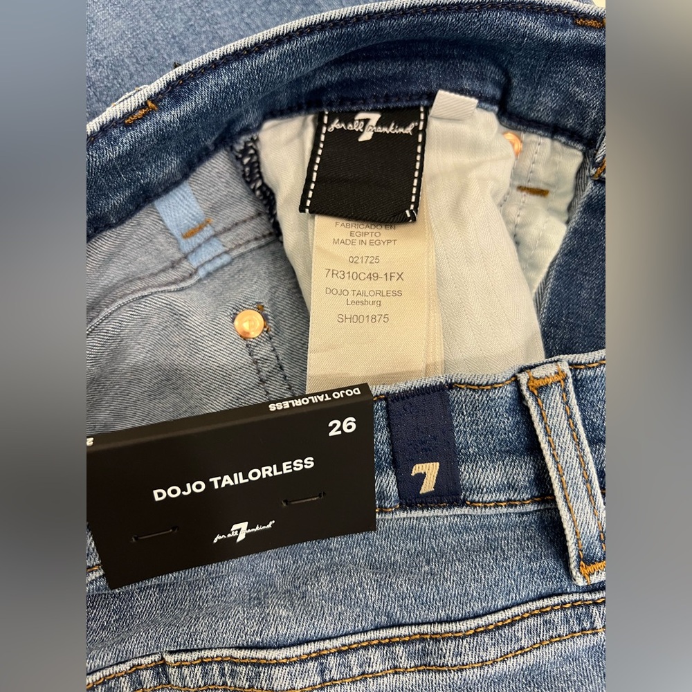 7 For All Mankind Tailorless Dojo Jeans Women's Trousers NWT 7FAMK NWT Size 26 - Picture 6 of 8